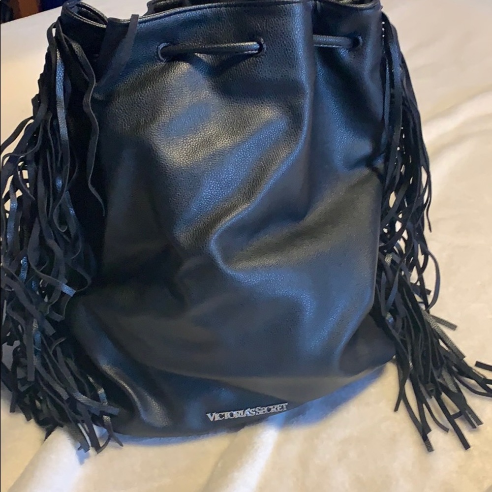 LAST CHANCE Victoria secret black fringe backpack